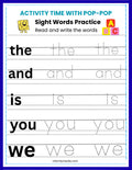 Sight Words Practice Worksheet